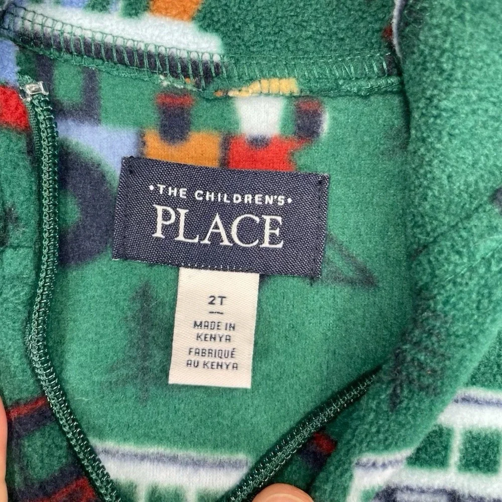 Children's Place Fleece TRAINS 2T Pullover 1/4 Zip‎ Long Sleeve Jacket Toddler